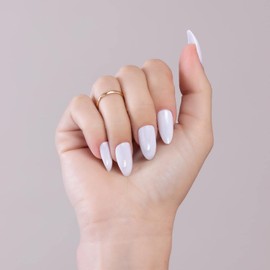 PaintLab Press-On Nails Manicure Kit, Glossy Glazed Almond, 24-Piece Set, Long-Lasting Fake Nails with Glue, File, Prep Pad & Cuticle Stick