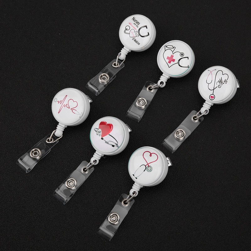 Retractable Badge Reel Clip Portable Nurse ID Name Card Badge