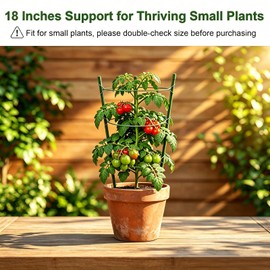 4 Pack Garden Tomato Cage for Pots, 18" Metal Tomatoes Cages Plant Support with Stable Support Rings (18")