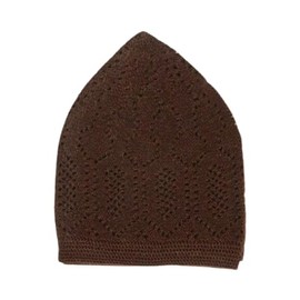 Men Skull Cap Muslim Islamic Prayer Hat Topi Kufi Head Wear Clothing Dark Brown