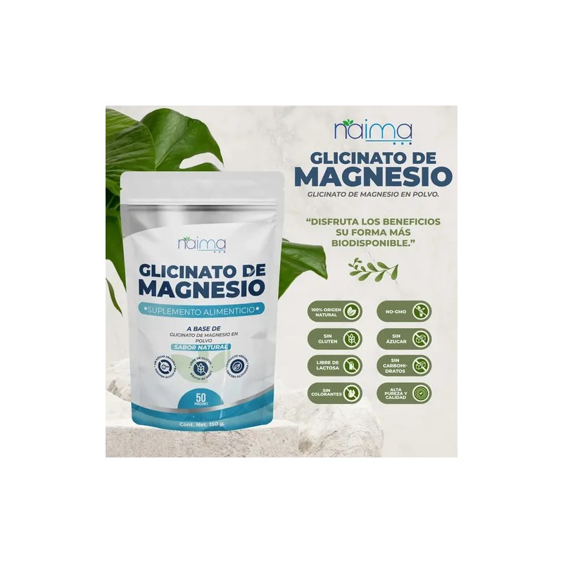 Glicinato de Magnesio en Polvo Sin Sabor Naíma Vegano Sin