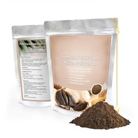 Extract of fermented black garlic - powder 100 g pure 100% natural without additives - for soups, drinks, baked goods