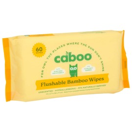 Caboo Flushable Bamboo Wipes Unscented 60 Ct