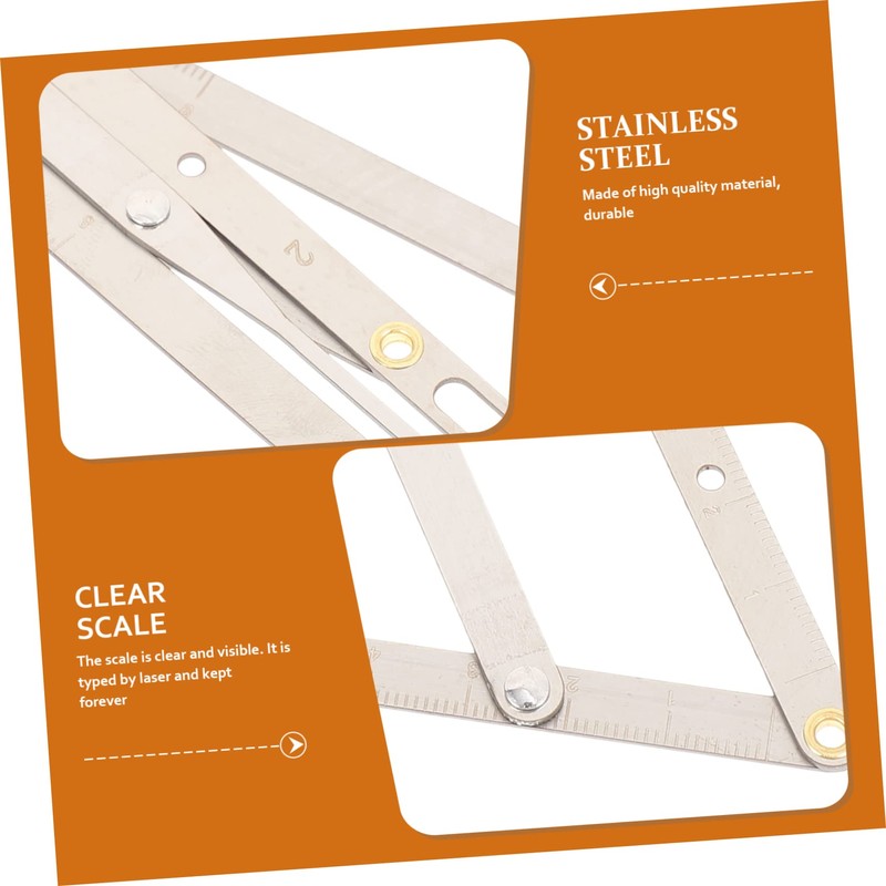 Healvian 3pcs Sliding Stainless Steel Eyebrow Ruler Three-point Measurement Tool