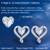 DOFRID Moissanite Heart Stud Earrings for Women, 0.6-3 Carats Moissanite