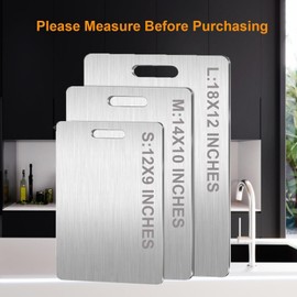 Titanium Cutting Board, 100% Pure Titanium Cutting Boards for Kitchen, Upgrade Hygiene & Durability Food-Grade Cutting Boards for Meat Fruit & Vegetable (14"L x 10"W)