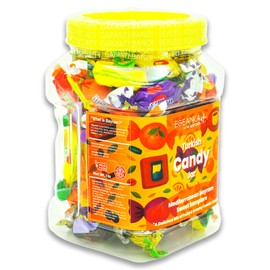 Egeanka Turkish Candy Jar, Mediterranean Bayram Sweet Samplers, Assorted Fruity and Creamy Halal Candies, 1 Pound