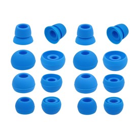 Zotech 8 Pair (16pcs) Replacement Earbud Tips for Beats Powerbeats3 Wireless Stereo Headphones - Small, Medium, Large, and Double Flange (Blue)