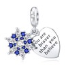 Dalaran Sterling Silver Blue Charms Christmas Snowflake Bead Pendant Fit