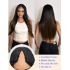 Nadula Ombre Brown Yaki Straight V Part Wig Human Hair