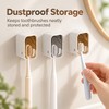 Wall-Mounted Toothbrush Holder for Bathroom Organization – Drill-Free, Dustproof Storage