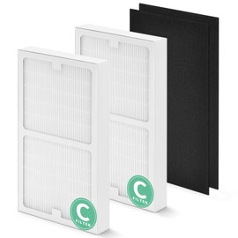 HSIAMEN IAF-H-100C Filter C Compatible with Idylis Air Purifier Replacement Filters C Models IAP-10-200, IAP-10-280, 2 HEPA Filter & 4 Carbon Pre-Filter