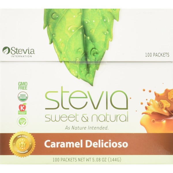 AnuMed - Stevia Caramel Delicioso Packets 100 Per Box