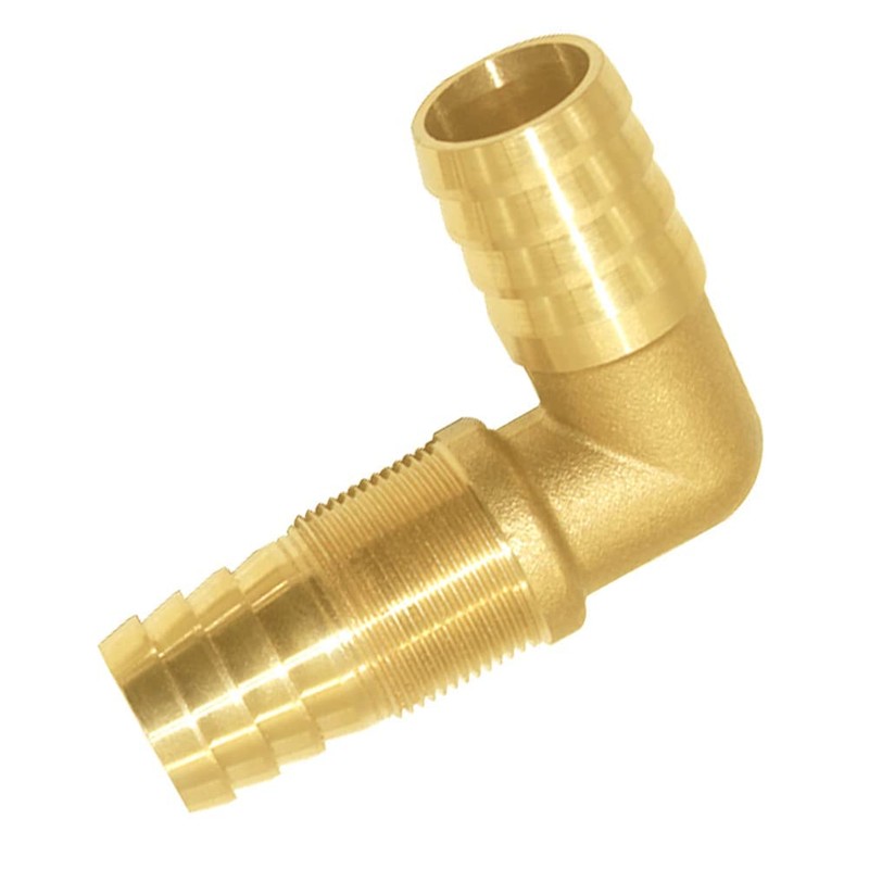 Joywayus 3/4" Hose Barb Thru-Bulk Head Hex 90 Degree L
