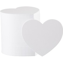 Plain White Heart Paper Coasters (90/1mm) 100 Sheets