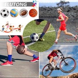 ELUTONG Grip Socks Soccer for Men Non Slip Anti Skid Crew Athletic Socks 2-4 Pairs Applicable to Football Basketball Sports
