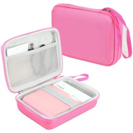 Khanka Hard Case for Canon Selphy Square QX10 Mini Photo Printer, pink / white, Classic
