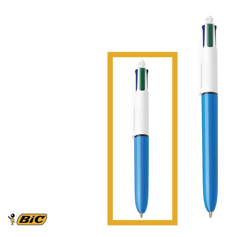 BIC 4 Colours Family Pen Pack of Retractable Ballpoint Pens