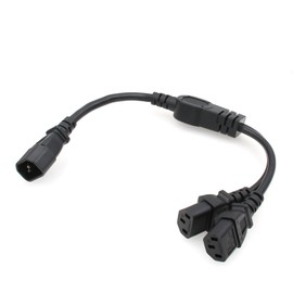 Eonvic IEC 320 C14 Male Plug to 2XC13 Female Socket Splitter Power Cable 1ft
