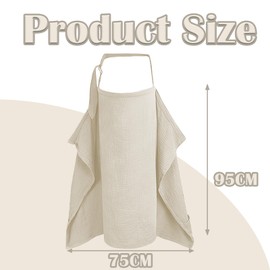 Breastfeeding Cover Nursing Cover Cotton Super Soft Nursing Breast Feeding Coverall Adjustable Strap Breathable Breastfeeding Cover for Breastfeeding Multi Use Car Seat Stroller Cover (Khaki)