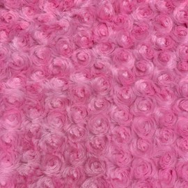 Ruth Pink Cuddle Minky Rosette Soft Faux Fur Fabric by The Yard - 10083