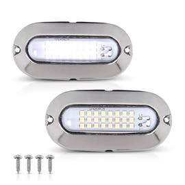 PIT66 LED Bright White Housing Marine Boat Light Pontoon Boat Docking Lights 12V,White Lighting 2 Pcs