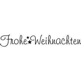 Stamp "Frohe Weihnachten" with Wooden Handle, Approx. 60 x 9 mm