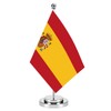 Spain Miniature Desk Flag Set,8x5 Inch Spanish Small Flag With