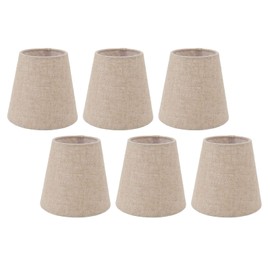 Small Lamp Shades,6Pcs Clip On Lamp Shade,Drum Linen Fabric Small Clip On Lamp Shade Replacement for Bedside Lamp, Wall Sconces