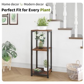 VonDream Tall Plant Stands Indoor, 3 Tier Plant Table, Corner Plant Stands for Indoor Plants Multiple, Small Side Table for Indoor Plants, Tall Plant Table