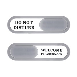 Do Not Disturb/Welcome Please Knock Acrylic Privacy Sign, (7.4 x 2.2) inches,(Gray)