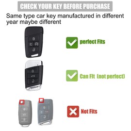 Gematay for VW Volkswagen Key Fob Cover with Keychain Lanyard, Soft TPU Key Fob Protector Shell Compatible with Volkswagen Tiguan Atlas Jetta Passat Golf Alltrack Smart Key Case