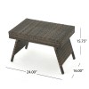 GDFStudio Lakeport Outdoor Brown Wicker Folding Side Table
