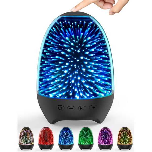 Aiscool - Altavoz Bluetooth con luz nocturna, lámpara de noche