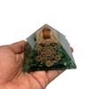 P&R:UK Green Aventurine with Metatrone Cube Grid Crystal Orgonite Pyramid