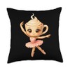 Kawaii Chibi Ballerina Cappuccina Funny Italian Brainrot Throw Pillow