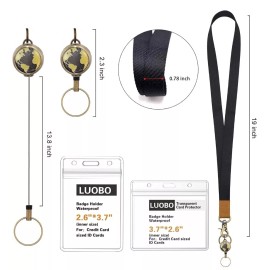 ID Lanyard For Id Badges Lanyard With Keychain Holder Neck Lanyard with Retractable
