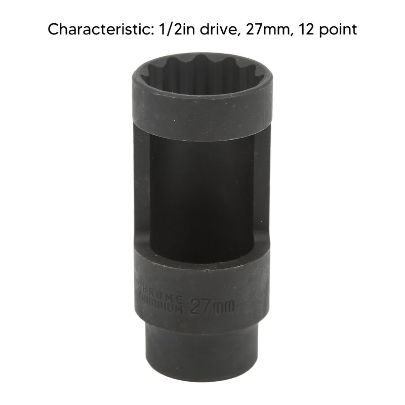 Diesel Injector Socket 1/2in Drive 27mm 12 Point Chrome Vanadium