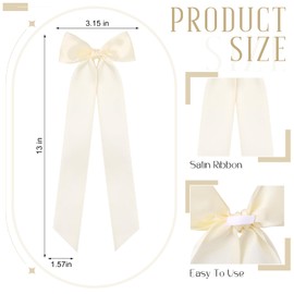 Teenyyou 12 Pcs Ivory Candlestick Bows Decor 13 Inch Large Coquette Decorations Bows for Table Self Adhesive Candle Holder Gift Wrapping Wedding Bridal Shower Bachelorette Party Centerpieces