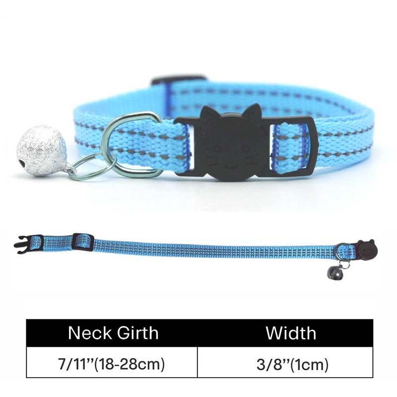 Cat / Kitten Collar with Bell & Reflective Stripes, Quick
