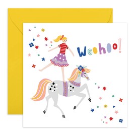 CENTRAL 23 Girl Birthday Card - Sister Birthday Cards - Horse And Girl - Greeting Cards For Daughter - Well Done Good Luck Congratulations - Comes With Fun Stickers