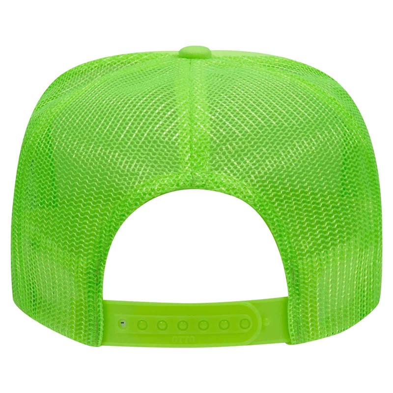 Otto Caps Neon 5 Panel High Crown Mesh Back Trucker