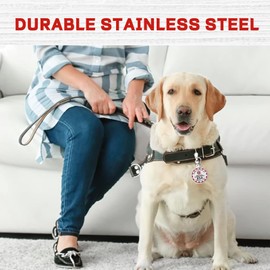 YAFIYGI 2Pcs Service Dog Tag Service Dog ID Tag Engraved Stainless Steel Enameled Regular Emotional Support Dog Animal Tags for Large Dogs Cats Collars Vests Harnesses Essential Name Badge