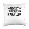 Hysterectomy Recovery Uterus Monthly Subscription Cancelled Throw Pillow