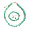 Caprilite Turquoise Green Classic Faux Pearl Necklace Earrings & Bracelet