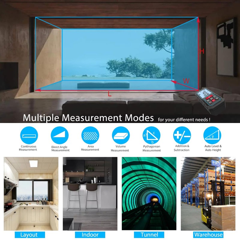 MiLESEEY Laser Measure, 229ft 70 M/in/Ft Digital Distance Meter, Laser