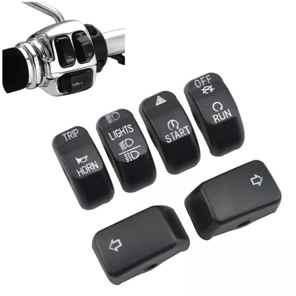 Trichtu Mount 6pcs Black Hand Control Switch Housing Button Caps
