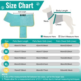 HezzLuv Dog Bathrobe Ultra Absorbent Microfibre Dog Drying Coat for Quick & Easy Drying, Soft Double Layer Robe Towel Dressing Gown for Puppy & Adult Pets Cats Bath, Swim, Grooming