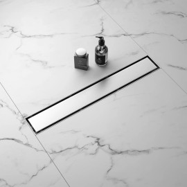NEODRAIN 28 Inch Recessed Tile-In Brushed Stainless Steel Linear Floor Drain Dropship FriendlyMaterial: Stainless Steel, Color: Silver