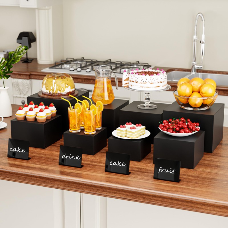 Metal Buffet Risers,4PCS Food Risers for Buffet Table 5in to